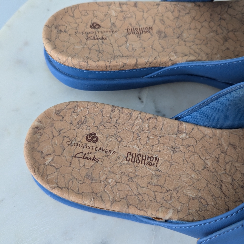Clarks Cloudsteppers Women's Blue Casual Slide Sandals - Picture 5 of 10